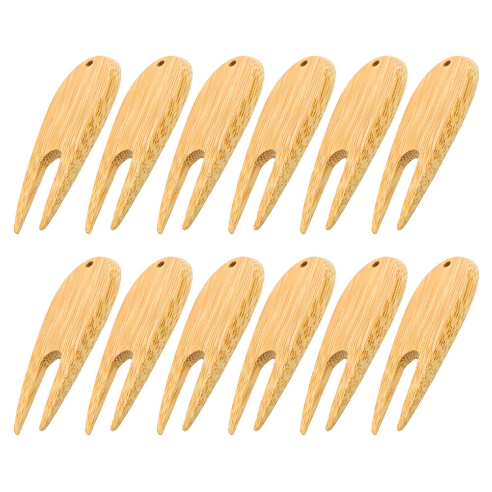 Divot Repair Tool - 12Pcs Wooden Golf Divot Marker Portable