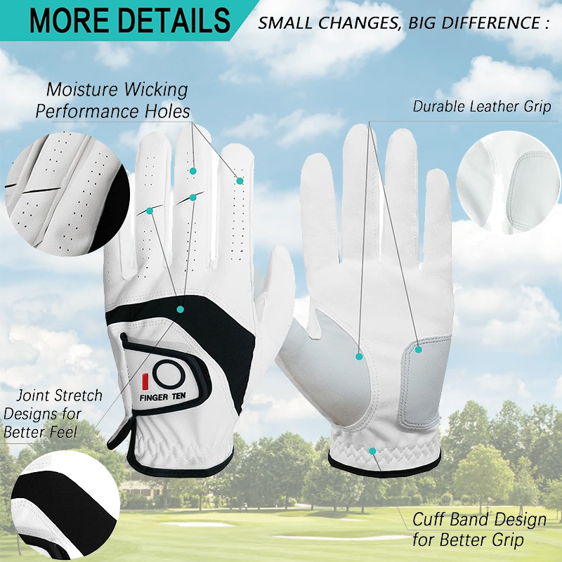 5 Pcs Golf Gloves Men Leather  - Golf Equipment Rental avaliação e preço