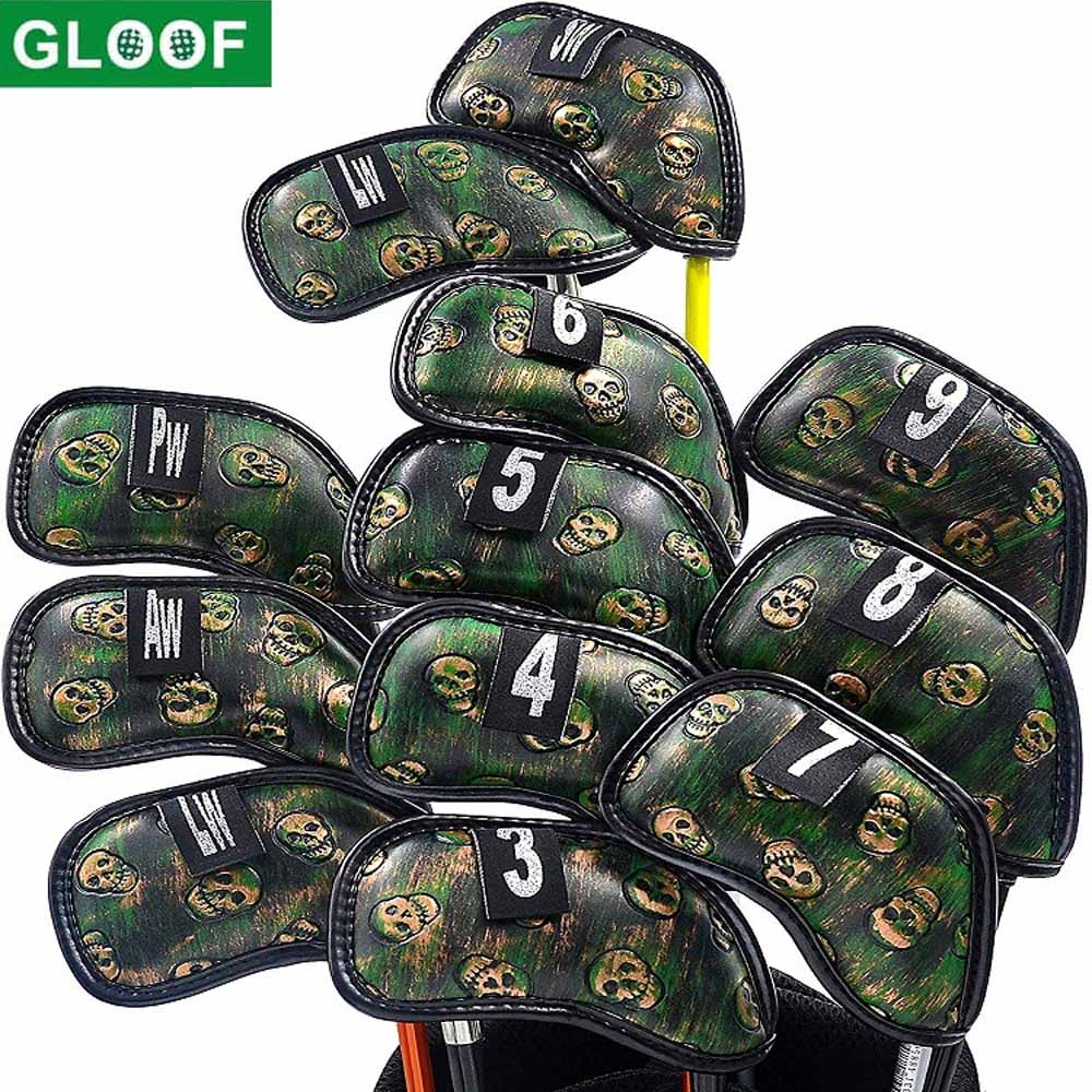 12Pcs Skull Golf Iron Head Cov - Golf Equipment Kit avaliação e preço