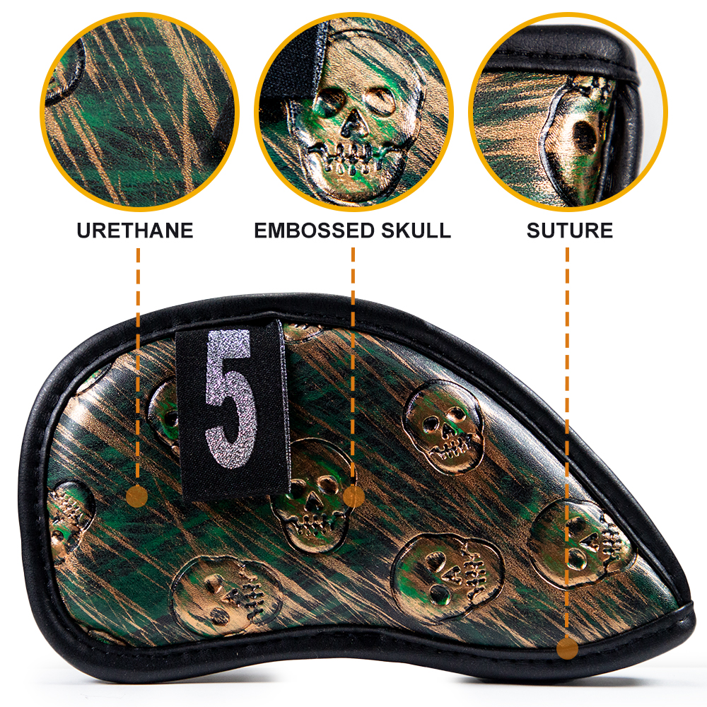 12Pcs Skull Golf Iron Head Cov - Golf Equipment Kit avaliação e preço