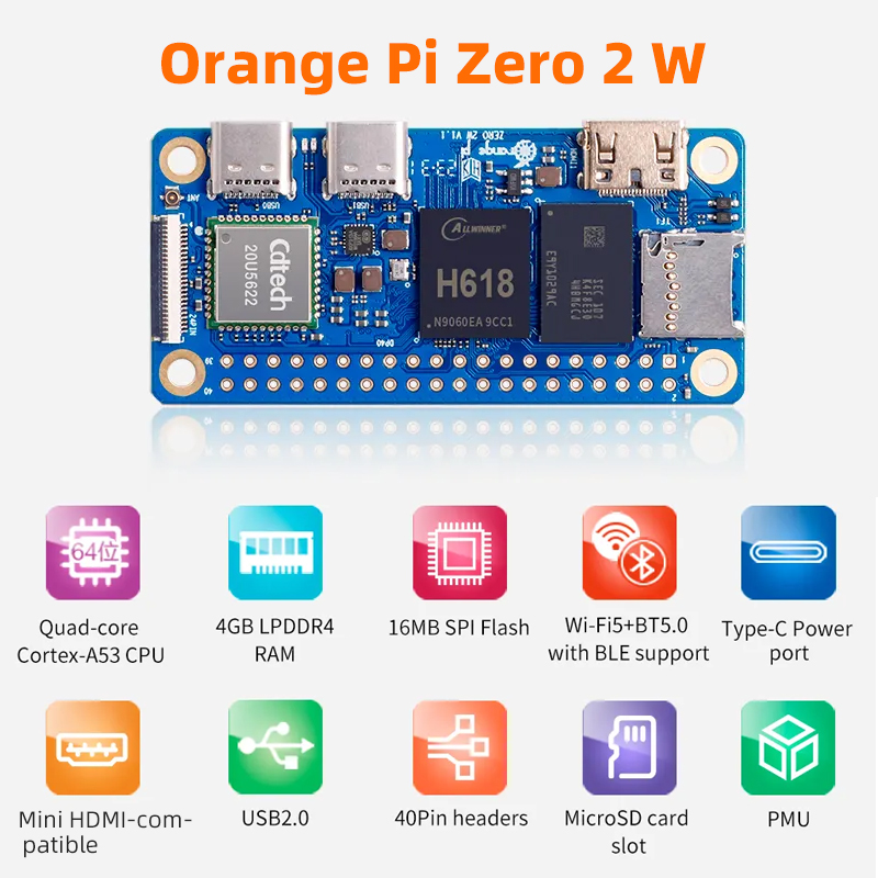 Orange Pi Zero 2W 4GB 2GB 1.5G - Golf Zero avaliação e preço