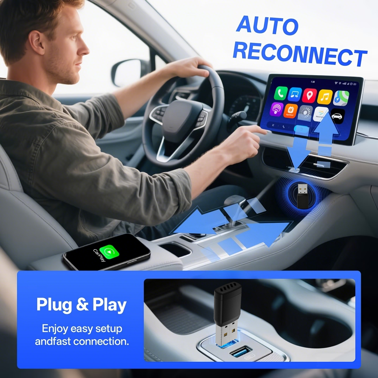 2026 2-in-1 Wireless CarPlay A - Golf Zero avaliação e preço